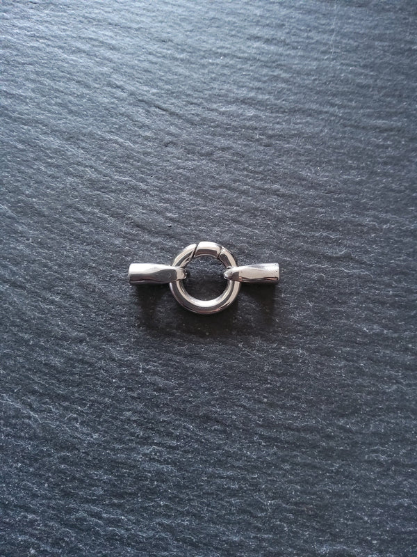 1 or 5 Stainless Steel End Cap & Spring Gate Clasp Connector Set for 3mm Cord (3.3mm end caps)