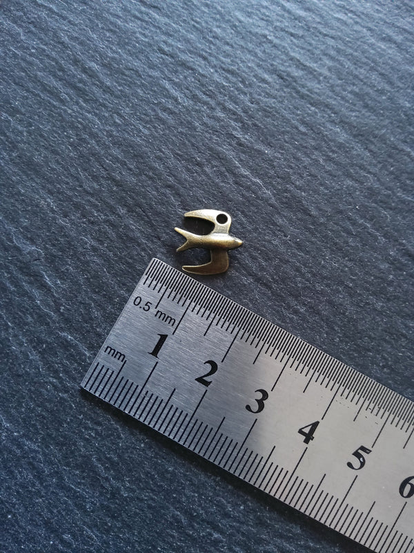 10 or 50 Antique Bronze Tone Flying Bird Charms 13x12x2mm Nickel FREE