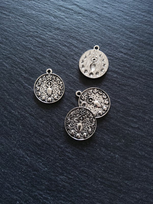 4 or 20 Phases of the Moon Goddess Charms Silver Tone Alloy 24x20mm