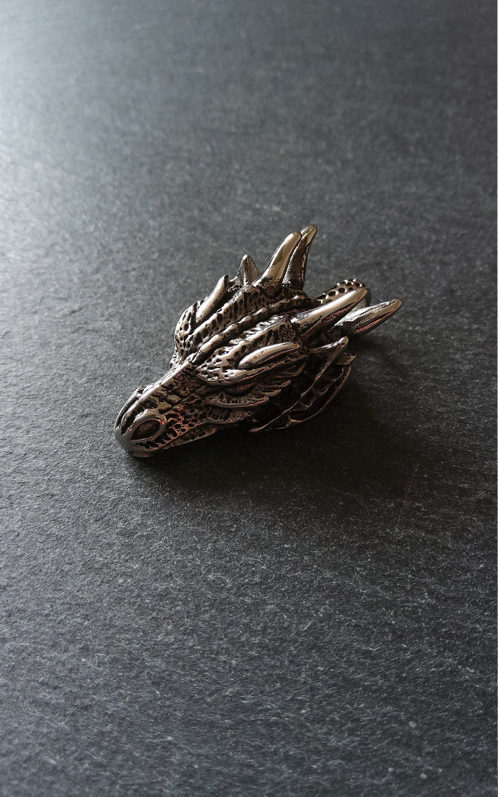 1 or 5 Large Dragon Head Pendant Antique Silver Stainless Steel 45x22x17mm
