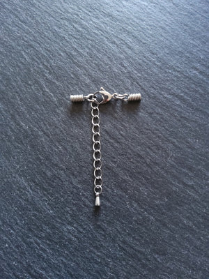 Stainless Steel COIL Crimp End Sets for 2mm Cord Necklaces