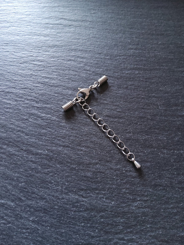 Stainless Steel COIL Crimp End Sets for 2mm Cord Necklaces