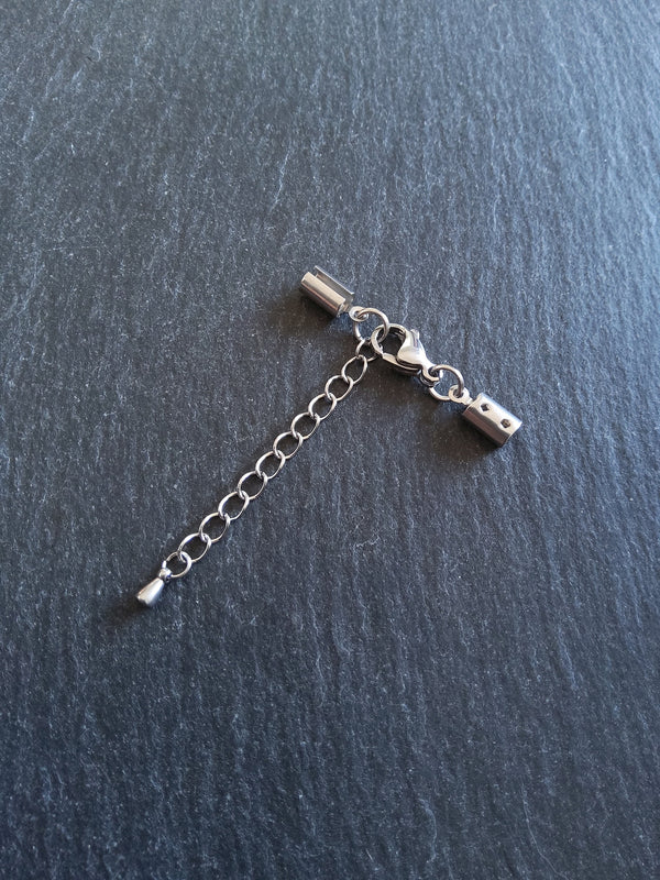 Stainless Steel Crimp End Sets for 3.5mm to 4mm Cord - ContentedCatz