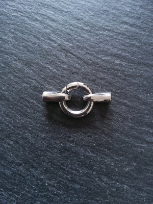 1 or 5 Stainless Steel End Cap & Spring Gate Clasp Connector Set for 3mm Cord (3.5mm end caps)