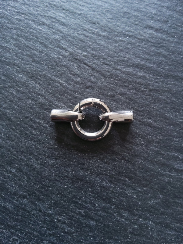 1 or 5 Stainless Steel End Cap & Spring Gate Clasp Connector Set for 3mm Cord (3.5mm end caps)