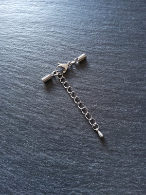 Stainless Steel COIL Crimp End Sets for 2mm Cord Necklaces