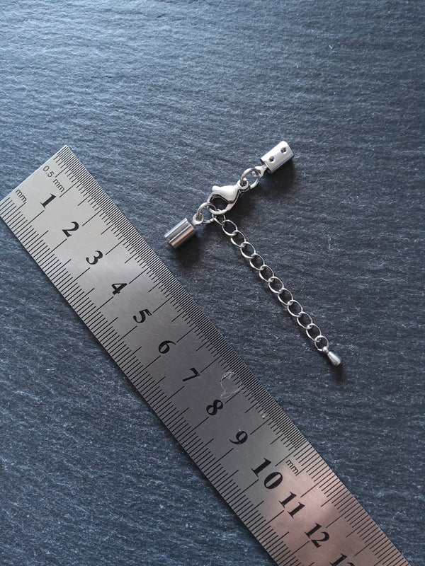 Stainless Steel Crimp End Sets for 3.5mm to 4mm Cord - ContentedCatz