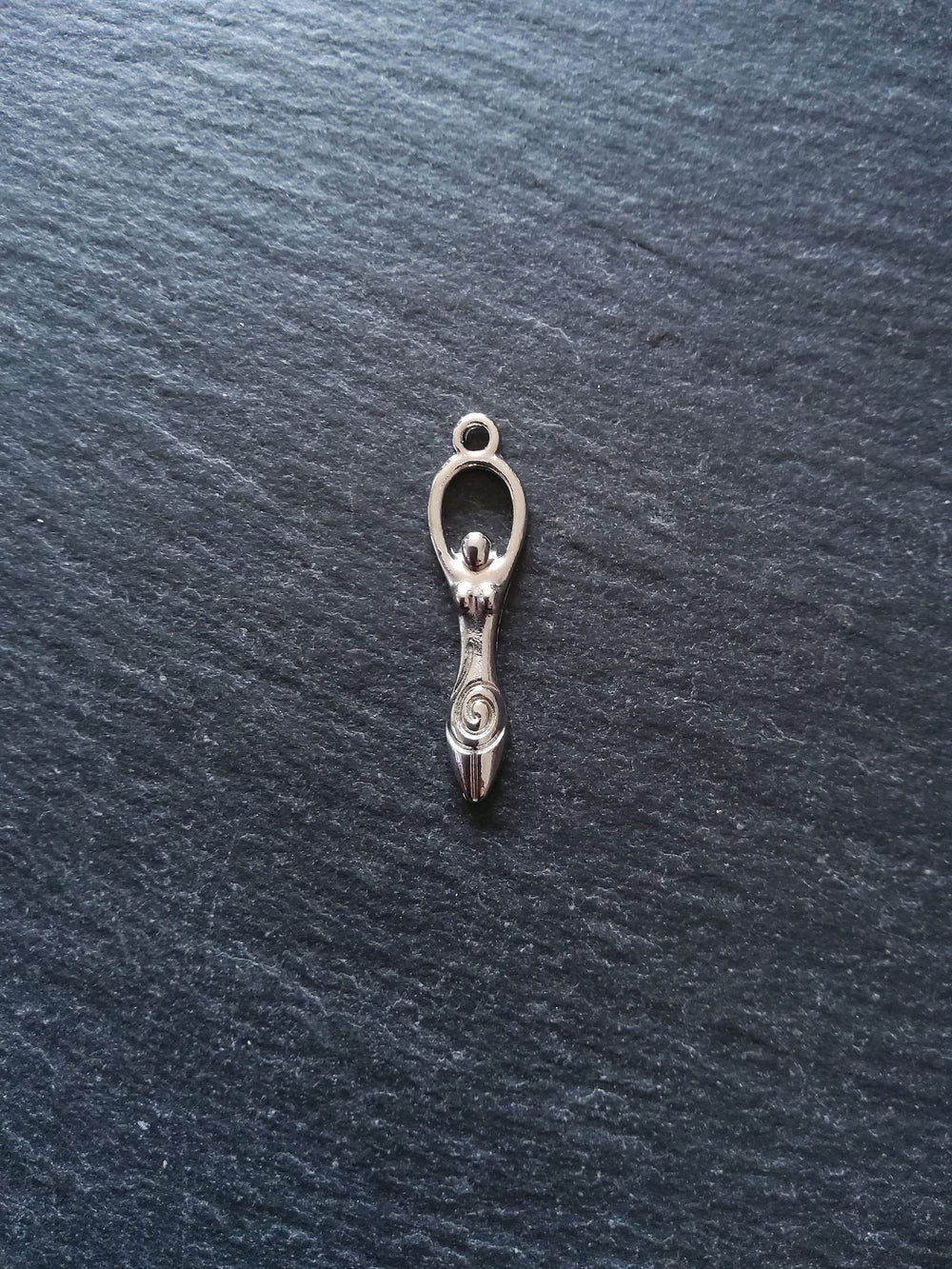 10 or 50 Silver Tone Spiral Goddess Long Pendants Charms 33x9mm