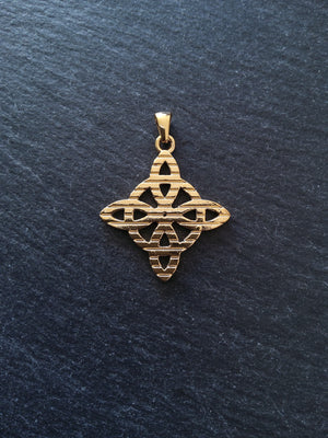 1 or 5 Gold Stainless Steel Witches Knot Pendant 34x30x2mm