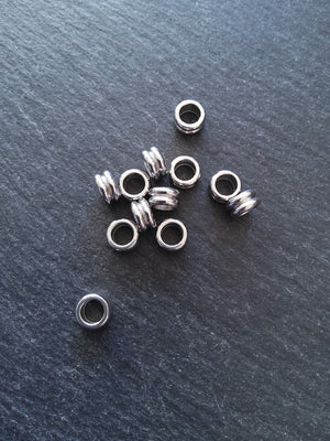 10 or 50 Stainless Steel 8mm Solid Round Macaron Spacer Beads 8x4mm. Hole: 5mm