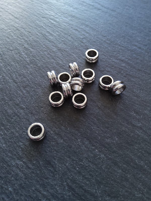 10 or 50 Stainless Steel 8mm Solid Round Macaron Spacer Beads 8x4mm. Hole: 5mm