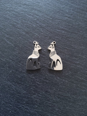 2 or 10 Stainless Steel Egyptian Cat Goddess Bastet Charms 30x15mm