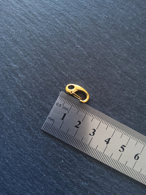 1 or 5 Small Golden Surgical Stainless Steel Push Gate Clasps 16x8x4.5mm