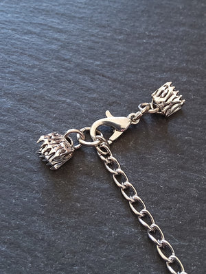 Patterned Silver Tone Alloy Crimp End Sets for 6mm or 16mm Ribbon