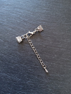 Patterned Silver Tone Alloy Crimp End Sets for 6mm or 16mm Ribbon