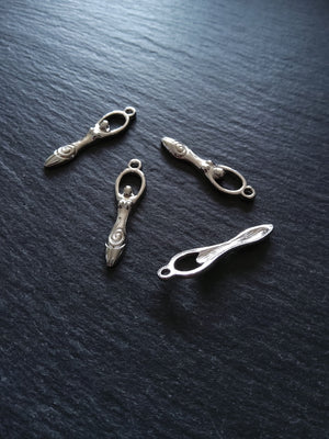 10 or 50 Silver Tone Spiral Goddess Long Pendants Charms 33x9mm