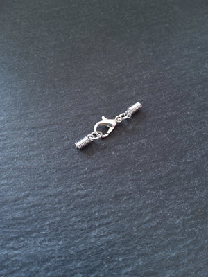 6 or 30 Bright Silver Plated COIL Crimp End Sets for 1mm to 1.5mm Cord (1.8mm coil ends)