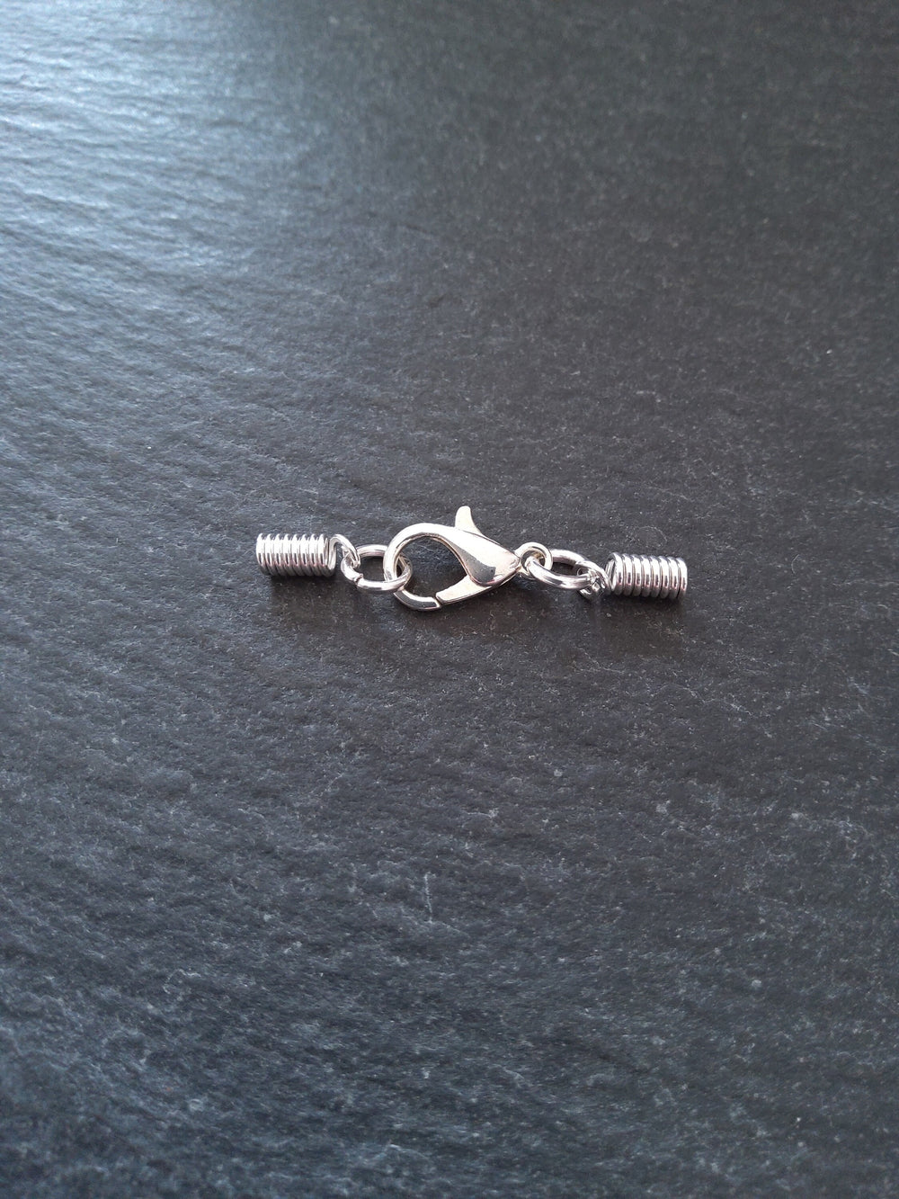 6 or 30 Bright Silver Plated COIL Crimp End Sets for 1mm to 1.5mm Cord (1.8mm coil ends)