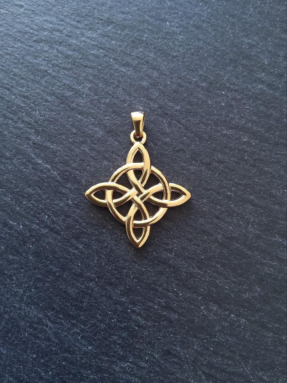 1 or 5 Gold Stainless Steel Witches Knot Pendant 34x30x2mm