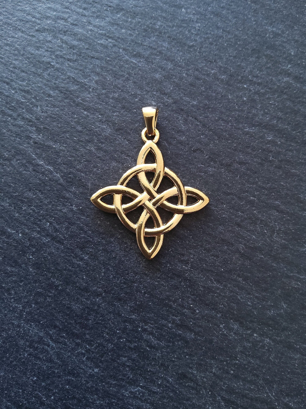 1 or 5 Gold Stainless Steel Witches Knot Pendant 34x30x2mm