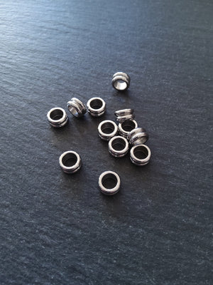10 or 50 Stainless Steel 8mm Solid Round Macaron Spacer Beads 8x4mm. Hole: 5mm