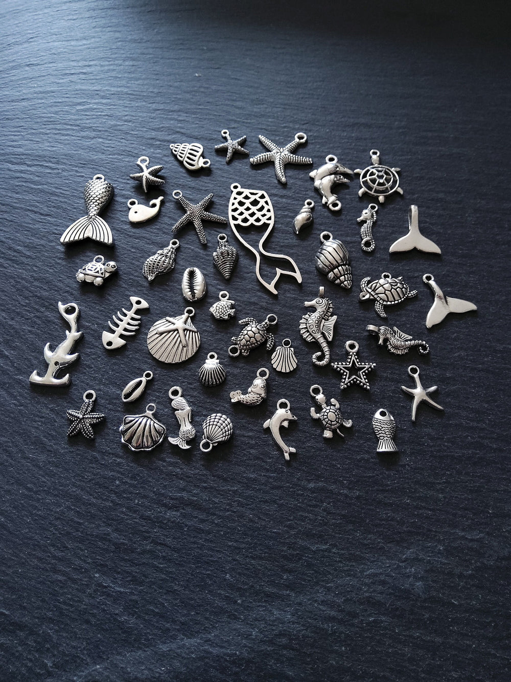 Under The Sea Collection - 40 Antique Silver Tone Alloy Charms
