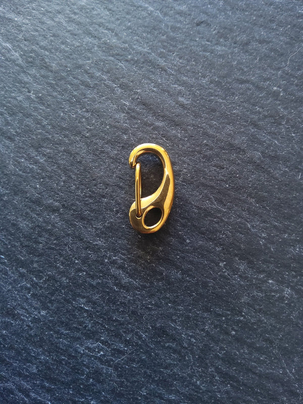 1 or 5 Small Golden Surgical Stainless Steel Push Gate Clasps 16x8x4.5mm