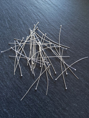 500 Silver Plated Ball Head Pins 45mm Long 0.5mm Wide (25 gauge)