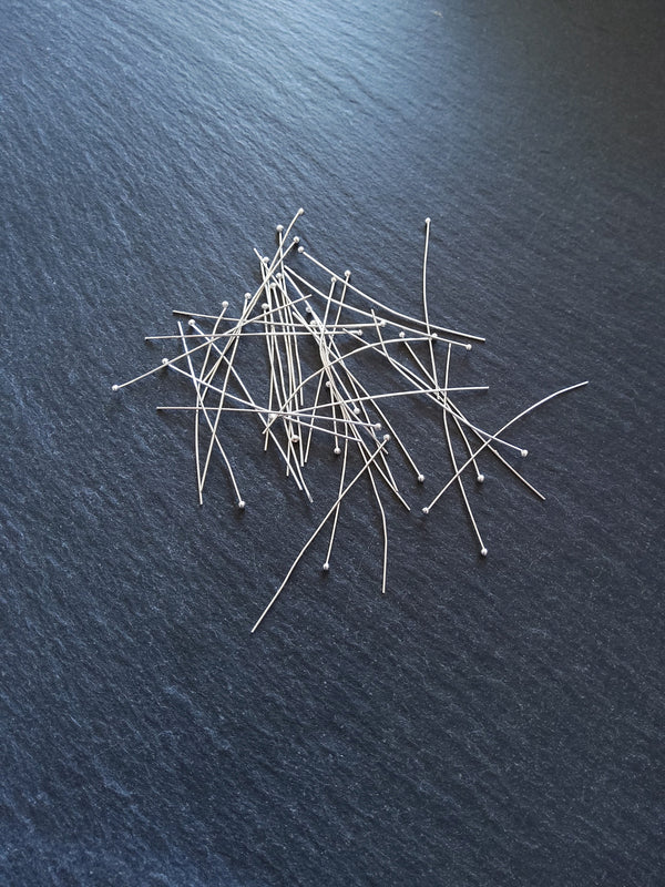 500 Silver Plated Ball Head Pins 45mm Long 0.5mm Wide (25 gauge)