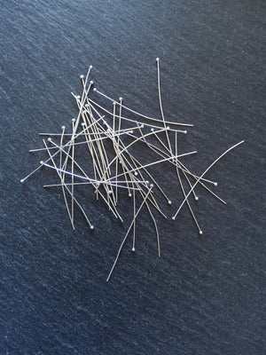 500 Silver Plated Ball Head Pins 45mm Long 0.5mm Wide (25 gauge)