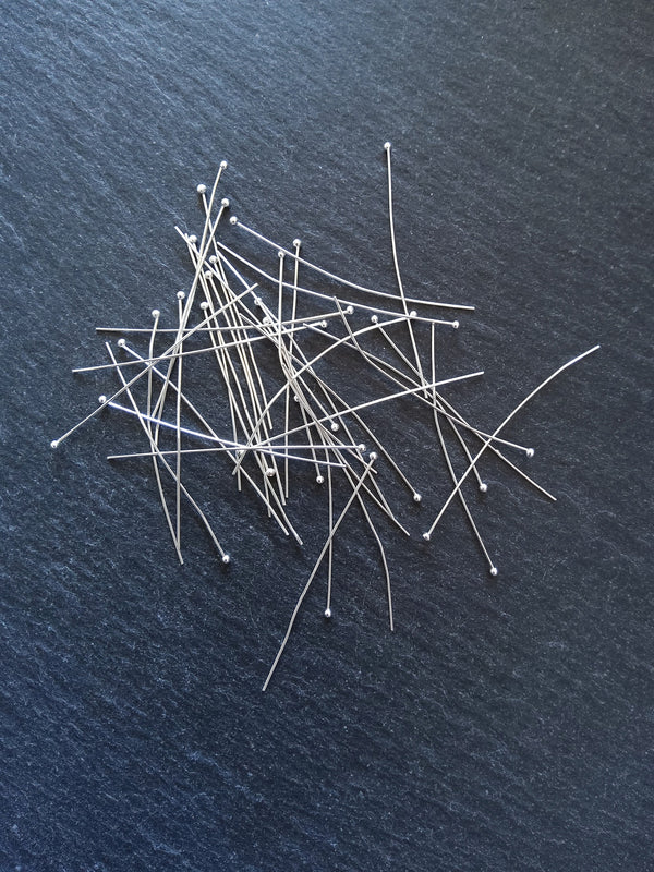 500 Silver Plated Ball Head Pins 45mm Long 0.5mm Wide (25 gauge)