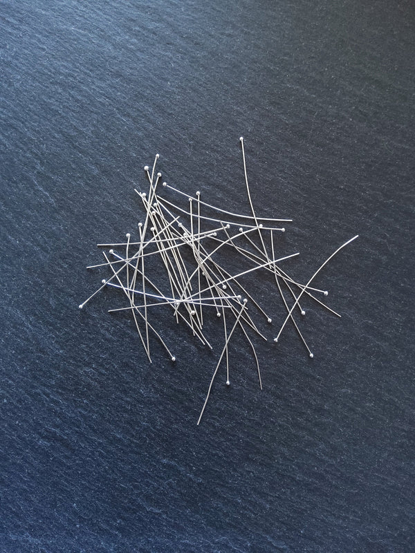 500 Silver Plated Ball Head Pins 45mm Long 0.5mm Wide (25 gauge)