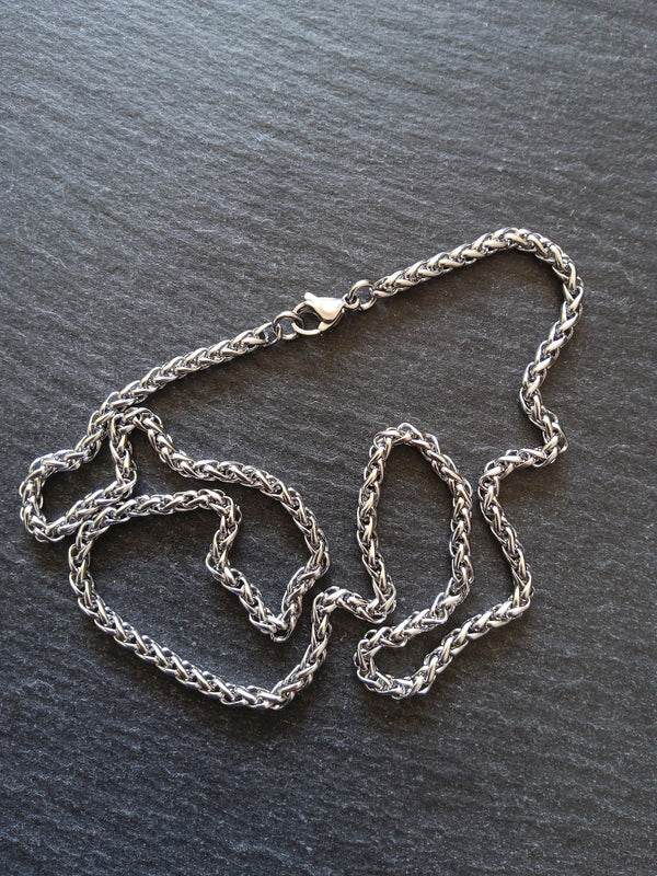 Stainless Steel Wheat Chain Necklace or Bracelet 3mm Wide