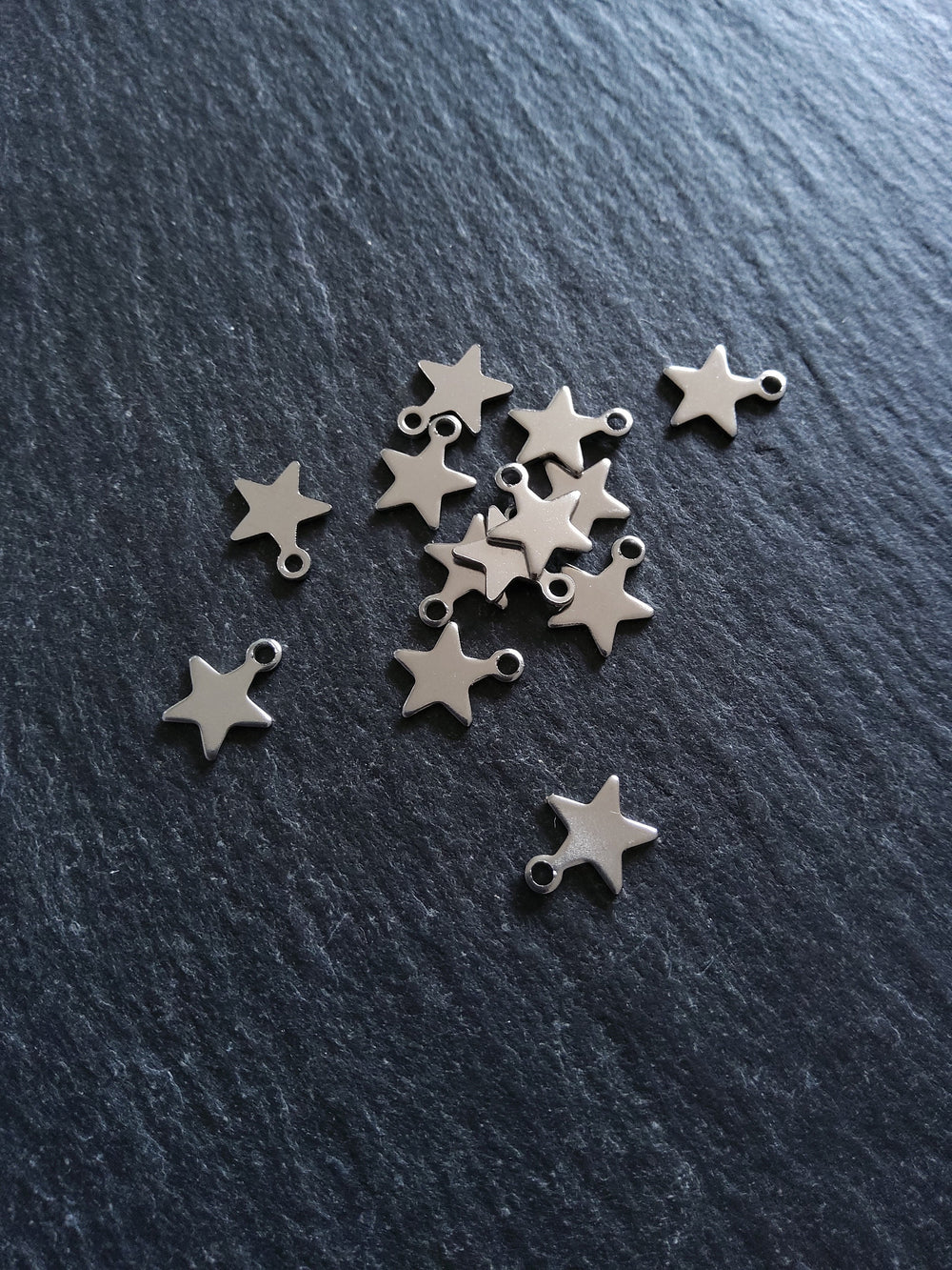 20 or 100 Stainless Steel Star Charms 10x8x0.8mm Hole: 1.4mm