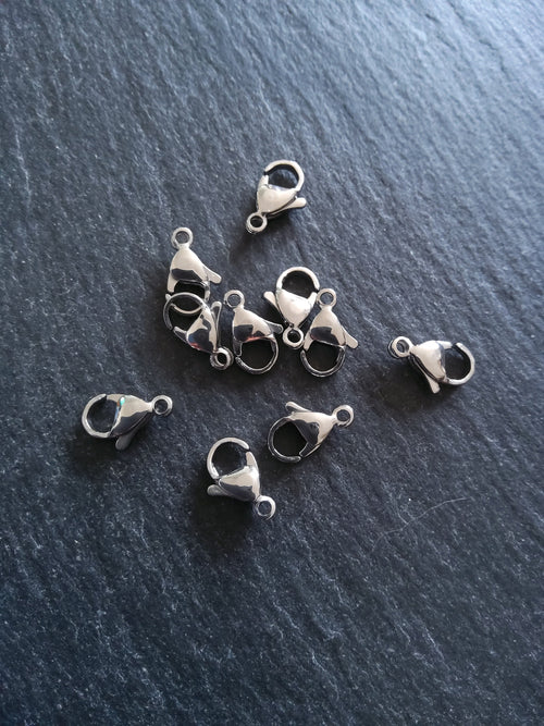 Stainless Steel Lobster Clasps 10mm 11mm 12mm 13mm or 15mm