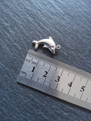 10 or 50 Dolphin Charms Stainless Steel 22x14x3mm