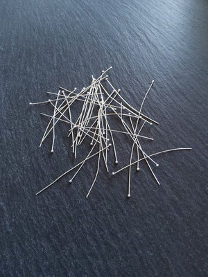 500 Silver Plated Ball Head Pins 45mm Long 0.5mm Wide (25 gauge)