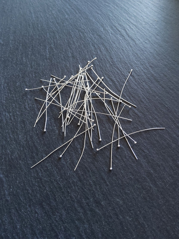 500 Silver Plated Ball Head Pins 45mm Long 0.5mm Wide (25 gauge)