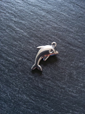 10 or 50 Dolphin Charms Stainless Steel 22x14x3mm