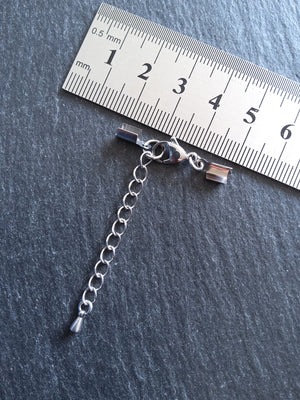 Stainless Steel Folding Crimp End sets for 3mm to 3.5mm Flat Cord Necklaces