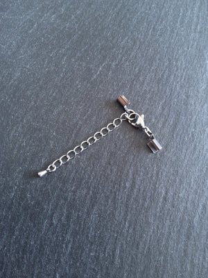 Stainless Steel Folding Crimp End sets for 3mm to 3.5mm Flat Cord Necklaces