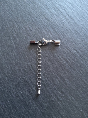 Stainless Steel Folding Crimp End sets for 3mm to 3.5mm Flat Cord Necklaces