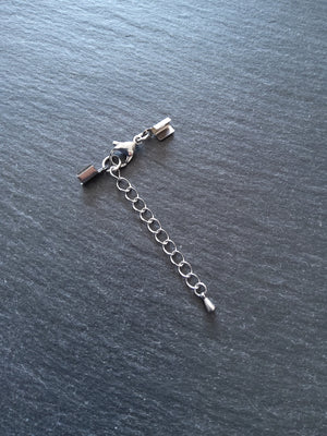 Stainless Steel Folding Crimp End sets for 3mm to 3.5mm Flat Cord Necklaces