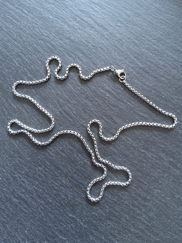 Stainless Steel Box Chain Necklace 2.5mm Wide