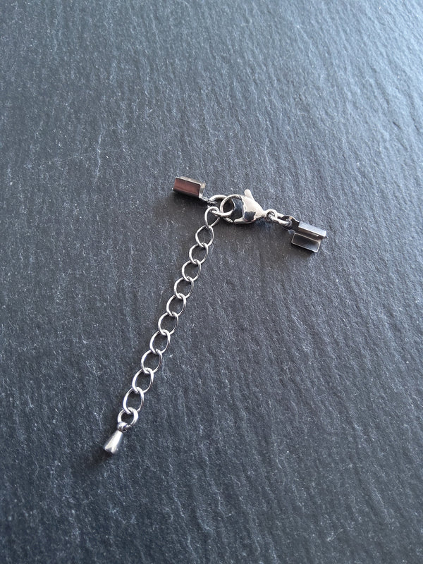 Stainless Steel Folding Crimp End sets for 3mm to 3.5mm Flat Cord Necklaces
