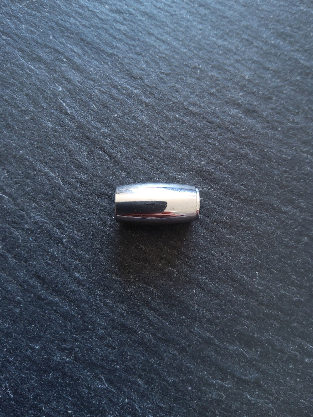 1 or 5 Bright Stainless Steel 14x8mm Magnetic Barrel Clasp Set for 4.5mm Cord (5mm Holes) - ContentedCatz