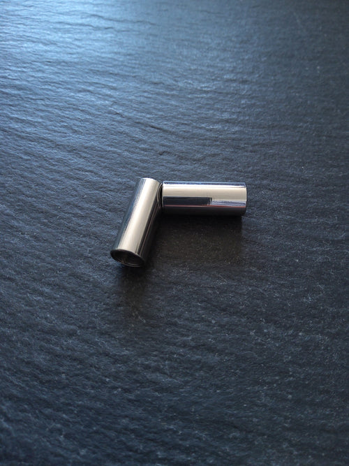 1 or 5 Bright Stainless Steel 17x7mm Magnetic Straight Clasp Set for 4.5mm Cord (5mm Holes)