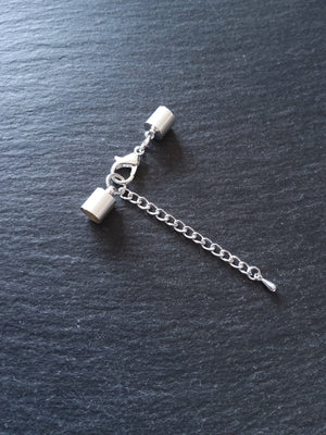 Bright Silver End Cap Sets for 6mm Cord Necklaces & Bracelets (6.5mm end caps)