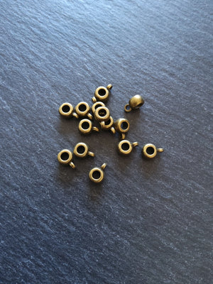 20 or 100 Antique Bronze 6mm Bail Beads Plain Smooth 9x6x4mm Hole: 3mm