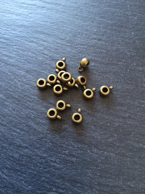 20 or 100 Antique Bronze 6mm Bail Beads Plain Smooth 9x6x4mm Hole: 3mm